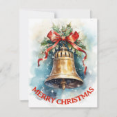Vintage Glocke - Weihnachtskarte Feiertagskarte (Vorderseite)