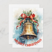 Vintage Glocke - Weihnachtskarte Feiertagskarte (Vorne/Hinten)