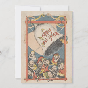 Vintage-Glocken-Silvester-Urlaubskarte Feiertagskarte