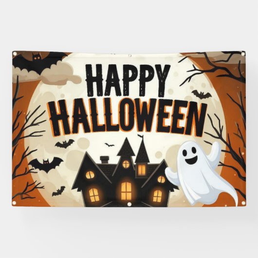 Vintage glückliche Halloween-Kunst Banner (Horizontal)