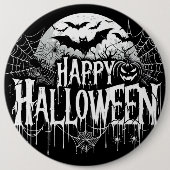 Vintage glückliche Halloween-Kunst Button (Vorderseite)