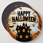 Vintage glückliche Halloween-Kunst Button (Vorne & Hinten)