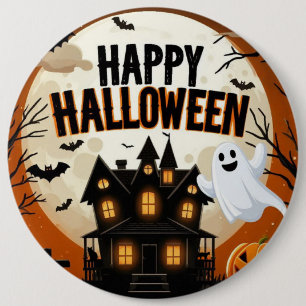 Vintage glückliche Halloween-Kunst Button