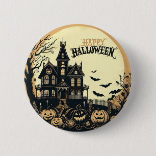 Vintage glückliche Halloween-Kunst Button