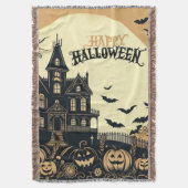 Vintage glückliche Halloween-Kunst Decke (Vorderseite Vertikal)