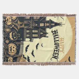 Vintage glückliche Halloween-Kunst Decke