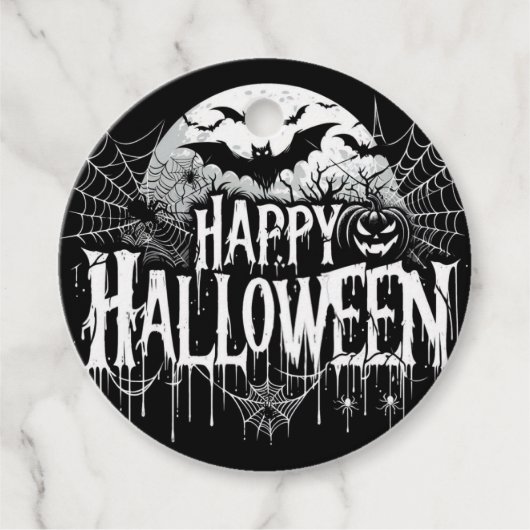 Vintage glückliche Halloween-Kunst Geschenkanhänger (Vorderseite)