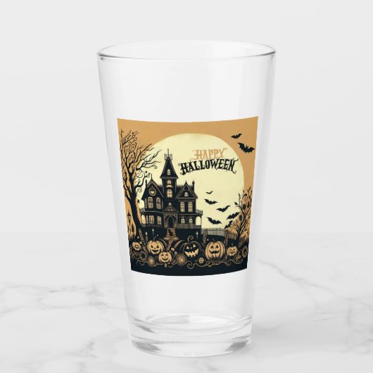Vintage glückliche Halloween-Kunst Glas (Vorderseite)