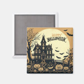 Vintage glückliche Halloween-Kunst Magnet (Vorderseite/Rückseite)