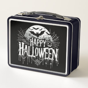 Vintage glückliche Halloween-Kunst Metall Brotdose