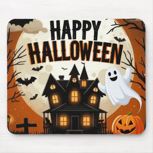 Vintage glückliche Halloween-Kunst Mousepad (Vorne)