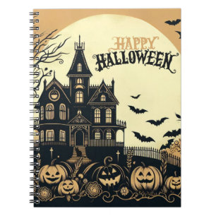 Vintage glückliche Halloween-Kunst Notizblock