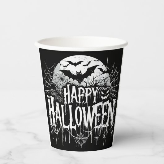 Vintage glückliche Halloween-Kunst Pappbecher (Vorderseite)