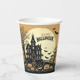 Vintage glückliche Halloween-Kunst Pappbecher