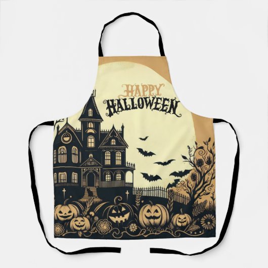 Vintage glückliche Halloween-Kunst Schürze (Vorderseite)