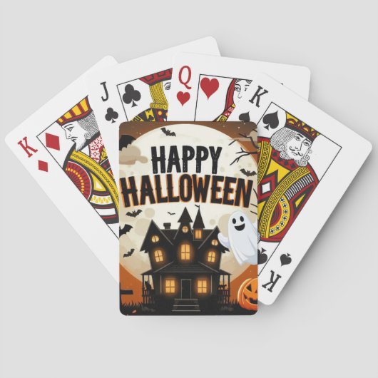 Vintage glückliche Halloween-Kunst Spielkarten (Rückseite)