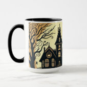 Vintage glückliche Halloween-Kunst Tasse (Links)