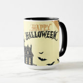 Vintage glückliche Halloween-Kunst Tasse (VorderseiteRechts)