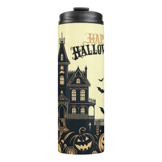 Vintage glückliche Halloween-Kunst Thermosbecher (Vorderseite)