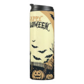 Vintage glückliche Halloween-Kunst Thermosbecher (Nach rechts gedreht)