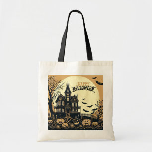 Vintage glückliche Halloween-Kunst Tragetasche