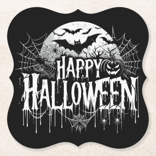 Vintage glückliche Halloween-Kunst Untersetzer (Vorderseite)