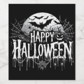 Vintage glückliche Halloween-Kunst Weinetikett (Einzelnes Label)