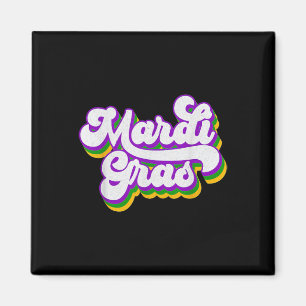 Vintage glückliche Mardi Gras Perlen Maskerade Kos Magnet