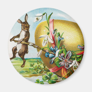 Vintage glückliche Ostern-Hasen Ostereier Magnet