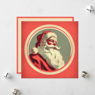 Vintage Glücklicher Weihnachtsmann Feiertagskarte
