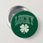 Vintage Glücksklee St. Patricks Tag Button (Vorne & Hinten)