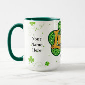 Vintage Glückskleeblatt-Muster St. Patrick's Day Tasse (Links)
