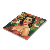 Vintage Glücksspiel Pin-up Fliese (Seite)