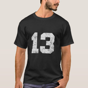 Vintage Glückszahl 13 Geburtstagsportspielertee T-Shirt