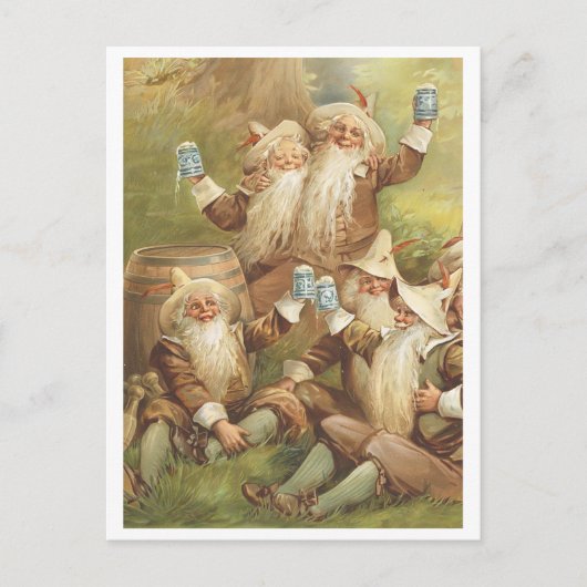 Vintage Glückwunsch-Gnome Postkarte (Vorderseite)
