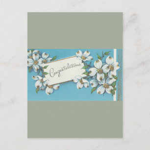 Vintage Glückwünsche an Dogwood Postkarte