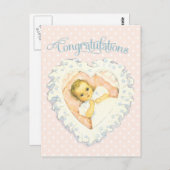 Vintage Glückwünsche für New Baby Postkarte (Vorne/Hinten)