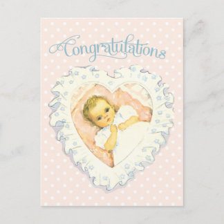 Vintage Glückwünsche für New Baby Postkarte