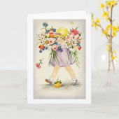 Vintage Glückwünsche und beste Wunschkarte Karte (Gelbe Blume)