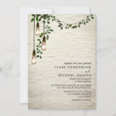 Vintage Glühbirne Botanischer Garten Hochzeit Einladung (Vorderseite)