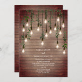 Vintage Glühbirnen Botanische Hochzeit Einladung (Vorne/Hinten)