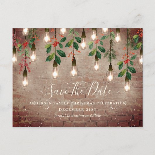 Vintage Glühbirnen Brixen Weihnachten Save the Dat (Vorderseite)