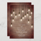 Vintage Glühbirnen-Hochzeit Einladung (Vorne/Hinten)