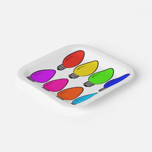 Vintage Glühbirnen Pappteller (Gewinkelt)