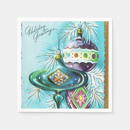 Vintage Glühbirnen Retro-Party Servietten (Vorderseite)