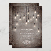 Vintage Glühbirnen Rustikale Brick Industrial Wedd Einladung (Vorne/Hinten)