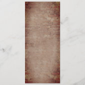 Vintage Glühbirnen Rustikale Brick Wedding Menükarte (Rückseite)