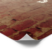 Vintage Glühbirnen Rustikaler Brick 20x28 Hochzeit Poster (Ecke)