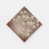 Vintage Glühbirnen Rustikaler Ziegelstein Botanisc Serviette (Ecke)