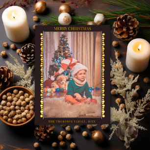 Vintage-Glühbirnen-Weihnachtsfoto mit opakem Schle Feiertagspostkarte